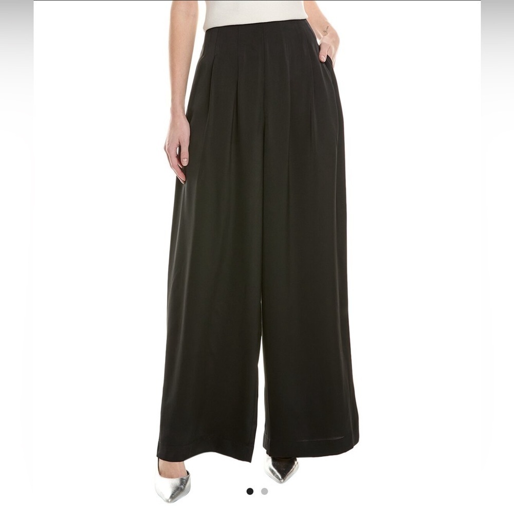 AllSaints CODY High Rise Wide Leg Trouser Pants in Black Size 2 - Picture 3 of 11